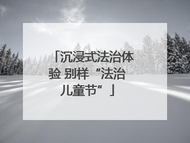 沉浸式法治体验 别样“法治儿童节”